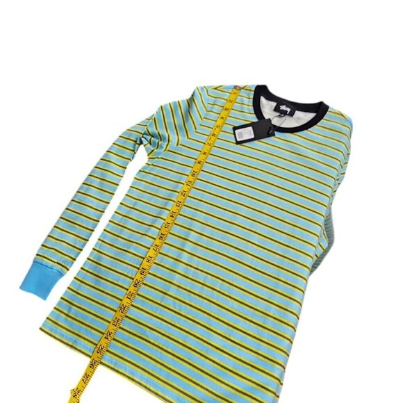 Stussy Womens Striped Long Sleeve T-Shirt, Cotton, Crew Neck, Streetwear, Size M - Picture 4 of 7